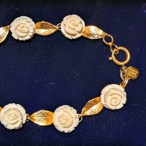 Vintage Karen Lynne 14K GF faux ivory bracelet